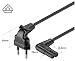 Produktbild kab24® Euro Stromkabel Eurostecker (Typ C, CEE 7/16) gewinkelt auf Gerätebuchse C7 gewinkelt (2m, schwarz)
