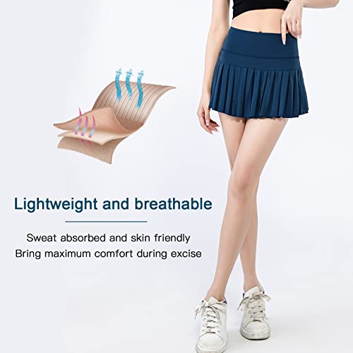 Saia curta plissada verde escuro com camada dupla (G)