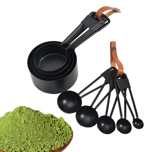 Juego de taza y cuchara medidora – Taza y cuchara aptas para lavavajillas, 9 Uds., para medir alimentos líquidos y secos,Aparato de cocina con báscula para cocinar y hornear. Natwee