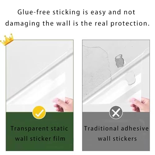 FUSONGQINTANG Elektrostatische Wandschutzfolie 40 X 300cm Klar Statische Folie Wand Spritzschutz Küchenrückwand Folie für Wände, Esstische, Möbel, Küchen und Büros