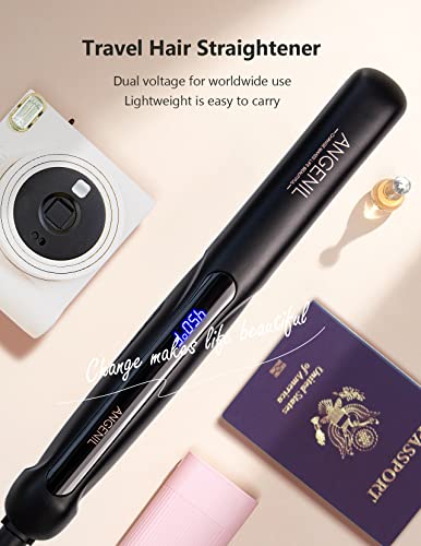 ANGENIL Hair Straighteners for Women, Travel Dual Voltage Ceramic Flat Iron Hair Straightener and Curler 2 in 1, Fast Heating, LCD Display, Adjustable Temp (160℃- 230℃) - Image 4