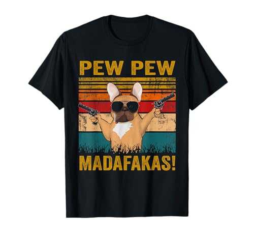 Pew Pew Madafakas Französische Bulldogge Hunde Papa Vintage T-Shirt