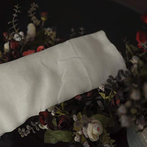 Cortinas de algodón tipo café de 100x40 cm con bolas blancas para baños y cocinas 6