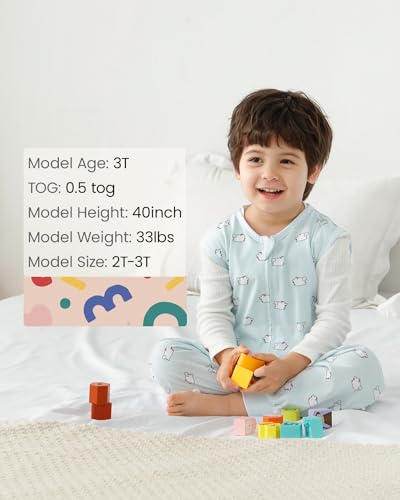 Image of HOMEAL Summer Toddler Sleep Sacks 2t-3t, Sleeveless for Early Walkers 12months-7T