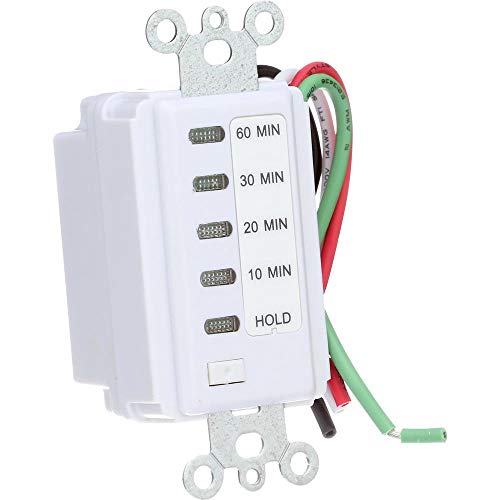 Westek Tmdcd60 Hardwire Indoor Countdown 6-Setting Wall Switch Timer, White #TOP1