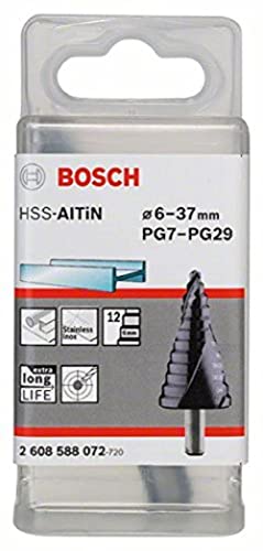 Bosch 2 608 588 072 - Broca escalonada HSS-AlTiN - 6-37 mm, 10,0 mm, 93 mm (pack de 1)