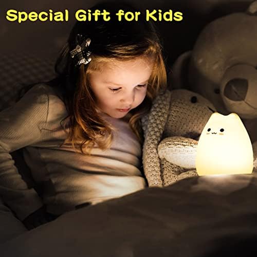 Night Light for Kids, Kitty Cat Nursery Night Lights 7 Color Table cat Lamp Room Decor, Cute LED Multicolor Kawaii Gifts for Baby Children Toddlers Teen Girls