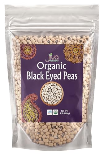 Organic Black Eyed Peas 4 LB Bag (64oz) – Non-GMO,