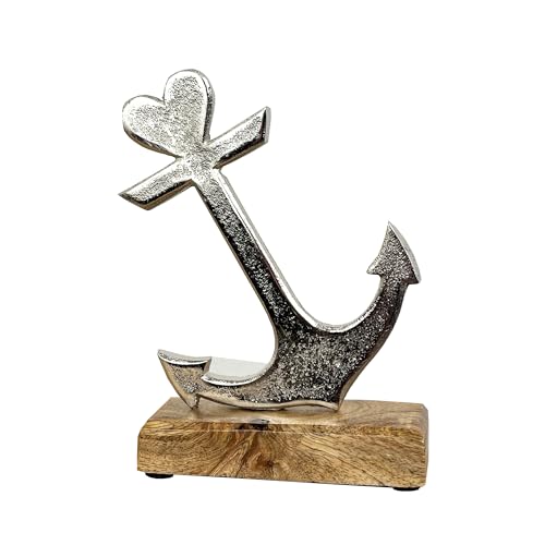 Image of Alfie Francis 18cm (Tall) Love Heart Anchor Ornament Sculpture Home Decor Nautical Bathroom Collectable