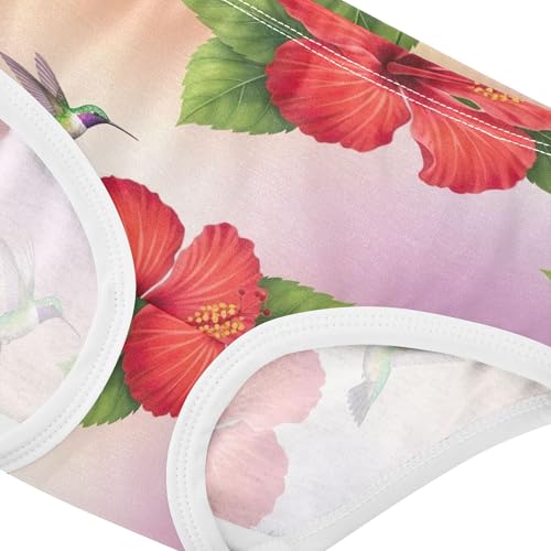 Vibrant Flowers Leaves Hummingbirds Toddler Girls Underwear 2t Cotton Little Girl Panties Florals Kids Undies Briefs4