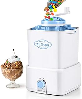 Nostalgia CICM2WB Electric Ice Cream Maker Crusher Makes 2-Quarts in Minutes, Frozen Yogurt