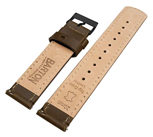 Image of BARTON WATCH BANDS - Top Grain Leather Watch Bands Compatible with Apple Watch Models - 1, 2, 3, 4, 5, 6, 7, 8, 9, 10, SE, Ultra & Ultra 2