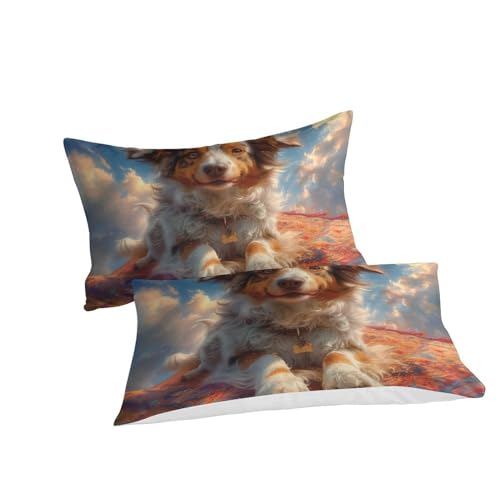 Housse de couette anti-plis imprimé chien 3D microfibre - 3