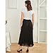 COLOMI Long Skirts for Women Summer Maternity High Elastic Waist Pleated Chiffon Skirt Long Swing A-line Skirts (3XL, Black