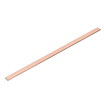 sourcing map Copper Flat Bar, 1/8" x 0.6" x 13'' C110 Solid Copper Bus Bar Stock Plate Solid Metal Sheets for DIY Crafts, Repairs, Electrical 3mm x 15mm x 330mm