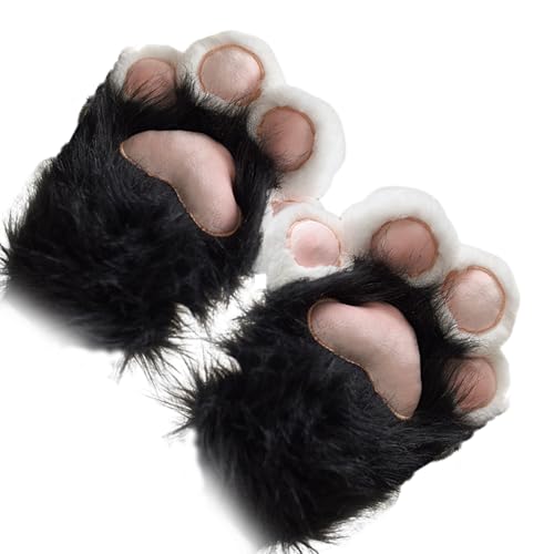 Gants chauds d'hiver chat en peluche contre le froid des mains en fête