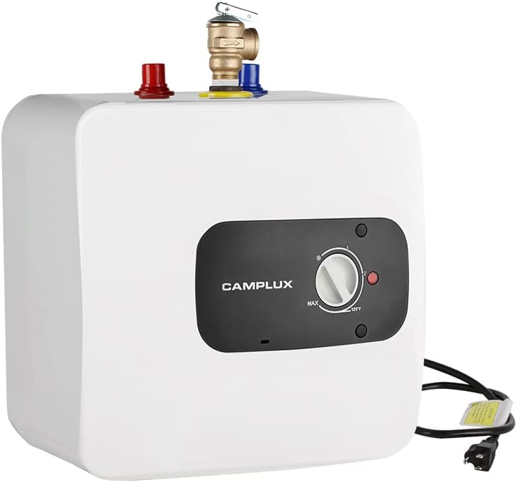 Camplux Hot Water Heater 4 Gallon, Electric Water Heaters with Cord Plug 1.44kW at 120 Volts