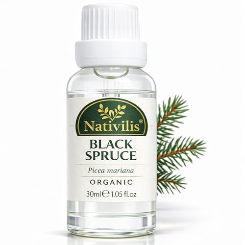 Huile essentielle d'épinette noire bio pour soulagement respiratoire et confort musculaire