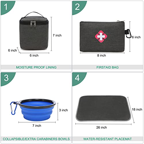Dog Travel Bag for Supplies Sucipi 7 PC Set Dog Travel Backpack Airline Approved Tote Organizer with Pet First Aid Pouch… - Image 5