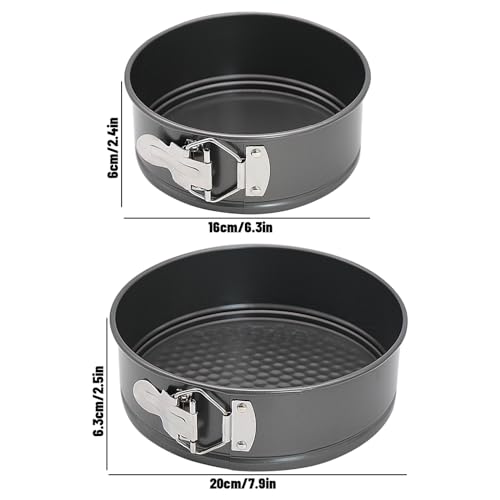 Fahibin 2PCS Springform Cake Tins - 6 & 8 Inch Round Cake Tin, Perfect for Fruit Pie Cookies, Cheesecake, Fruit Cake - Image 2
