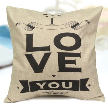 Generic LOVE Live Letters Cotton Linen Throw Pillow Case Home Sofa Waist Cushion Cover- Pattern4