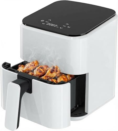 Image of HealSmart 3.17 Qt Compact Air Fryer, 8-in-1 Digital Small AirFryer with 400F, Nonstick Dishwasher-Safe Basket, Auto Shutoff, Overheat Protection, for Quick Healthy Meals, White