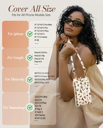 Image of Miss Adola Phone Purse Crossbody Bags for Women - Leather Small Cell Phone Wallet RFID Blocking with Card Slots & Adjustable Strap Cute Designer Aesthetic Cross Body Bags, Dog Lover Girl