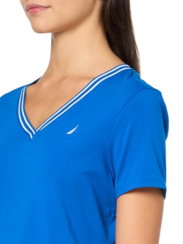 Image of Nautica Women's Solid V-Neck Short Sleeve T-Shirt Shirt