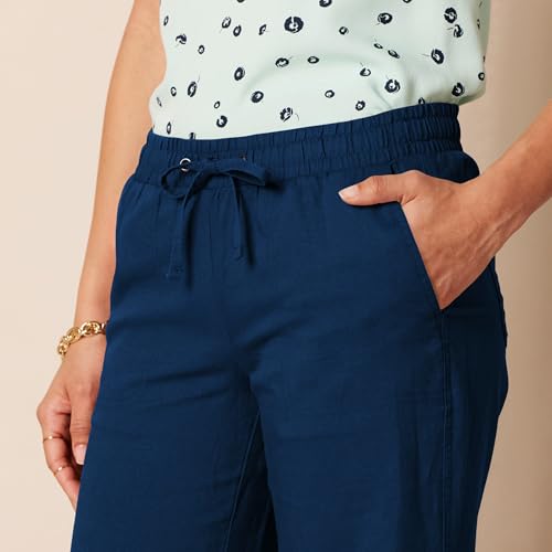 Amazon Essentials womens Plus Size Linen Blend Drawstring Wide Leg Pant4
