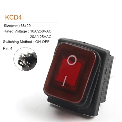Interruptor KCD4 con luz roja para solucionar fallos de encendido en consolas 2