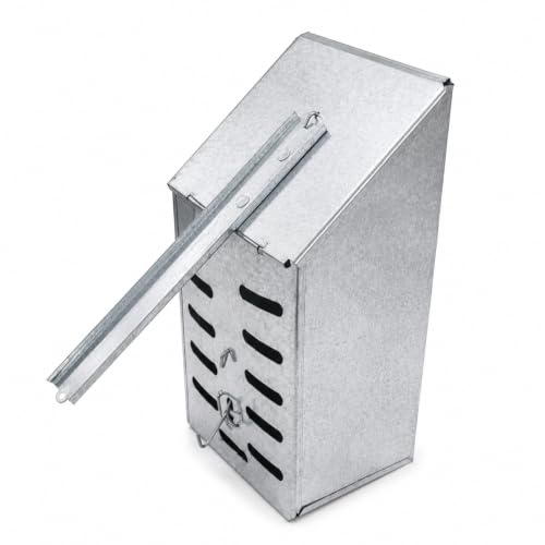 Image of Pure Source India Heavy Duty Galvanized Metal Rat Trap Cage | Humane Live Catch Rodent Trap | Reusable Mouse Catcher for Home, Kitchen, Warehouse, Garden & Farm