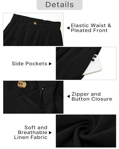 Grapent Summer Outfits For Women Palazzo Pants With Pockets High Waisted Wide Leg Pants Work Pants Women Dressy Women'S Capri Pants Casual Pants Women Black Size Large Us Size 12 / Size 14 thumb #5
