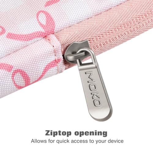 Image of MoKo 9-11 Inch Tablet Sleeve Bag Carrying Case Fits New 11inch iPad Air M4, iPad A16 2025, iPadPro 11 M4, Air 5 /4 /3, iPad10 /9 /8th Gen, Tab S8 /S9 11 inch, Tablet Carrying Case, Pink Bow