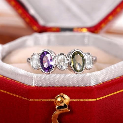 White Gold Plated Green Purple White Cubic Zirconia Engagement Rings Wedding Bridal Band Promise Rings Evening Parties Anniversary Valentine's Day Gifts Eternity Bands for Women3