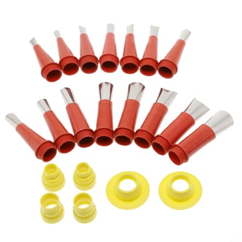 Kit de aplicadores de boquilla de calafateo de acero inoxidable de 22 piezas con acabado de calafateo base para fregadero, baño y cocina, sellador, trabajos de acabado