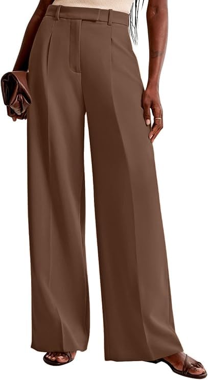 Image of NIMIN Women Wide Leg Pants High Waisted Business Casual Work Trousers Dressy Pants with Pockets