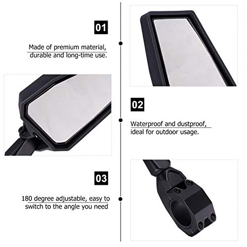 2 peças de espelhos retrovisores UTV da Besportble, espelhos retrovisores ATV para guidão de reposiç