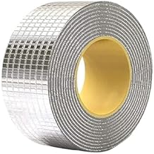 Leakage Repair Waterproof Tape Aluminium Foil Waterproof Adhesive Butyl Rubber Tape, Strong Adhesive, Excellent Waterproofing, Durable for Pipe and Roof Leakage Repair, Silver, 5 cm, 2 cm