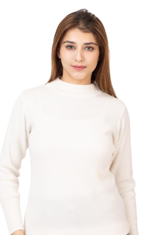 Image of TWENTY ME Winter Wear Casual Solid Acrylic Soft & Warm High Neck Skivvy for Women's