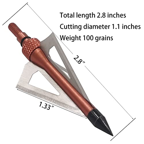 Leemui Archery Broadheads Hunting Broadheads 12Pk 100 Grains Screw-In Arrow Archery 3 Blades Hunting Heads Arrow Tips Compatible With Crossbow And Compound Bow + 1 Pk Broadhead Storage Case (Brown) #TOP1