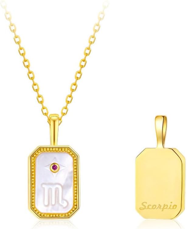 Collier signe du zodiaque Scorpion en argent scintillant de mille zircons cubiques