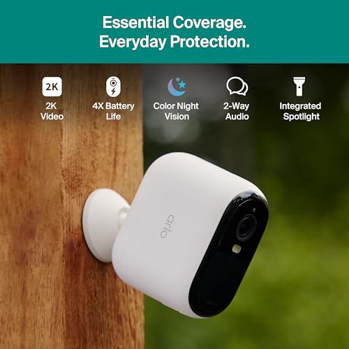 Image of Arlo Essential XL Security Camera 2K (3rd Gen, 2025 Release) - Wireless Outdoor Camera, 4X Longer Battery, Person Recognition, Package Detection, Animated Preview, 1-Mo. Trial of Secure Plan, 1 Cam