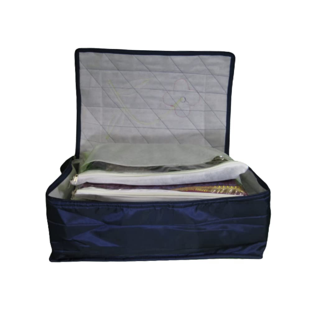 By Choosy Flower Printed Saree Cover 1 Bag for 12 Sarees, 12 Flap Sarees Cover Bag Wedding Collection (Blue) (B0BVGD1X8R) Amazon Price History, Amazon Price Tracker