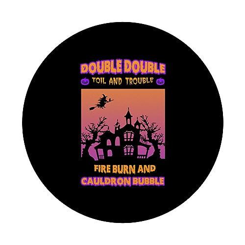 Trouble Fire Spooky Halloween & Double Toil Creepy Double PopSockets Swappable PopGrip, Black - Image 3
