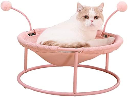 HYISHION Cat Bed Dog Bed Pet Hammock, Breathable Hanging Nest with Detachable Cover, Stable Structure Elevated Pet Bed for Indoor and Outdoor Easy Assembly,Complete Set