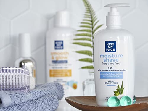 Kiss My Face Moisture Shave 11 Ounce Fragrance-Free 4-In-1 Pump, 11 Fl Oz (Pack Of 3) #TOP3