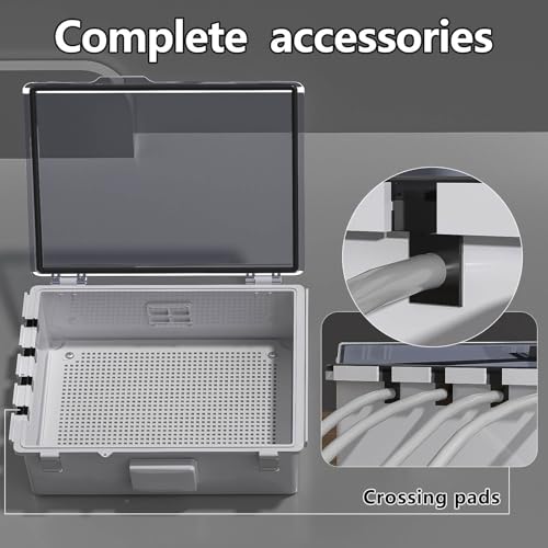 Image of ABS Electrical Junction Box, Ventilated Design, Cable Grommets, IP65 Waterproof Enclosure, Indoor /Outdoor Use with Mounting Panel .(Clear Cover, 13.8 inchx9.7 inchx5.9 inch)
