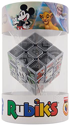 RUBIK'S CUBE 3X3 PLATINUM 100 ANS DISNEY - Jeu Casse-Tête Adulte & Enfant Rubik’s Cube Magique - Puzzle 3x3 Original - Cube Métallique Platine Disney - Résolution de Problème- Jouet Enfant 8 Ans et +