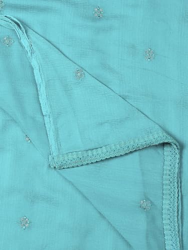Image of DUPATTA BAZAAR Women's Embroidered Chiffon Dupatta with Delicate Sequins