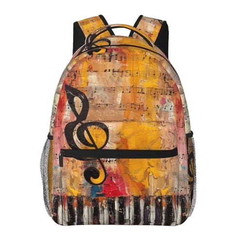 cromcu Mochila retrô de filme pipoca para escola, trabalho, acampamento, música, Mochilas Daypack